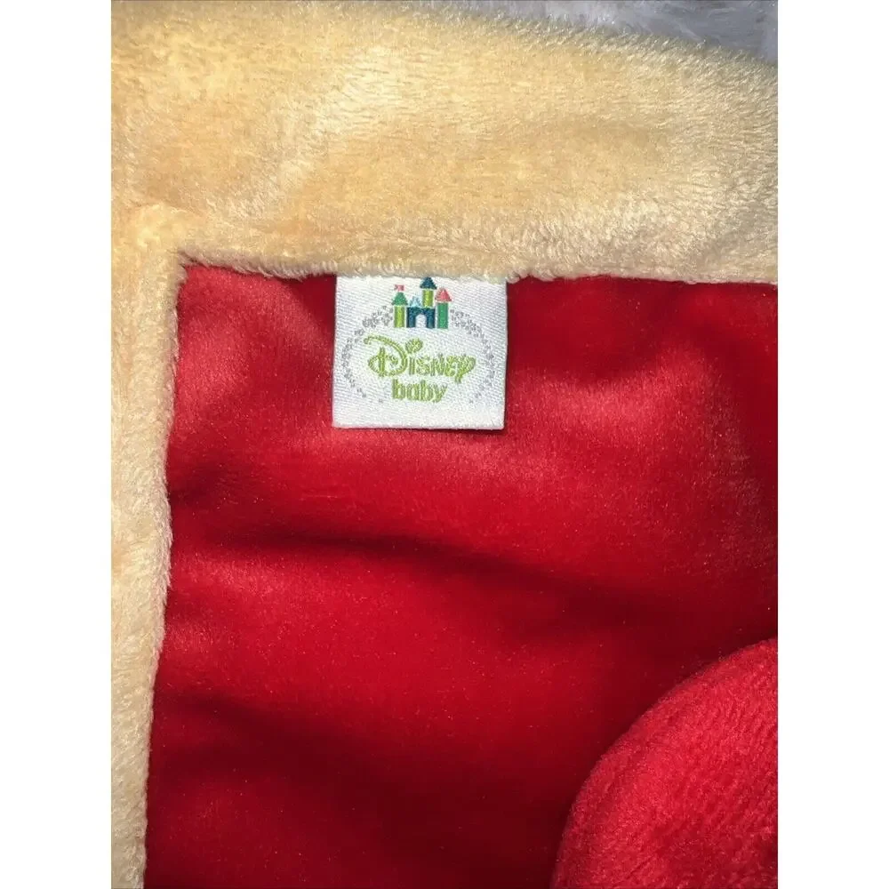Disney Baby Winnie the‎ Pooh Red Plush w/Rattle Lovey Security Blanket